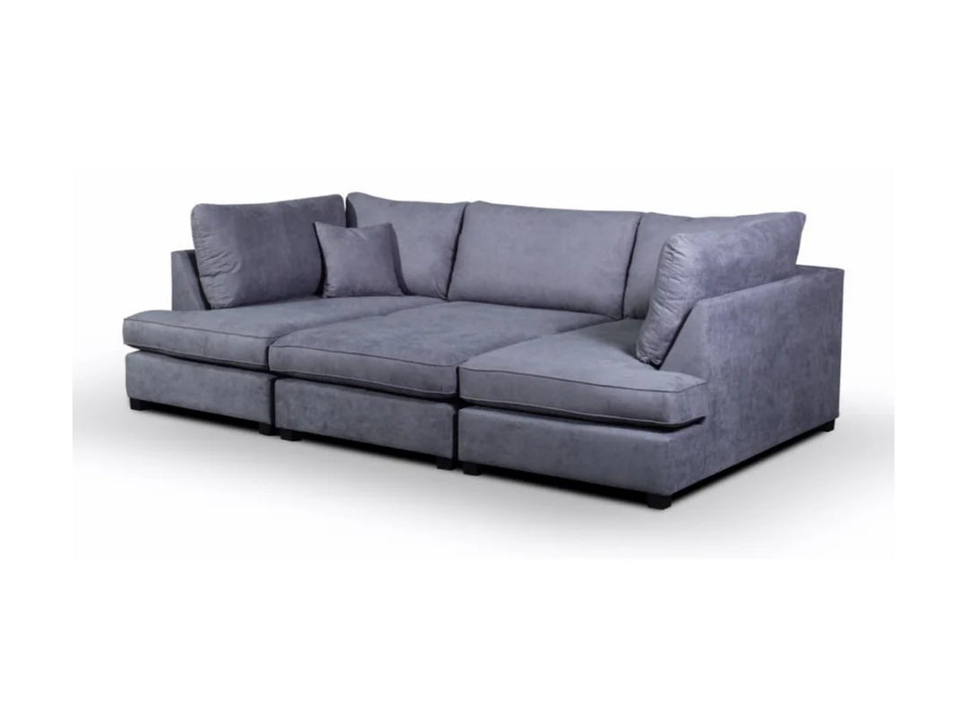 Carnaby Small U Shape Sofa with Footstool Grey