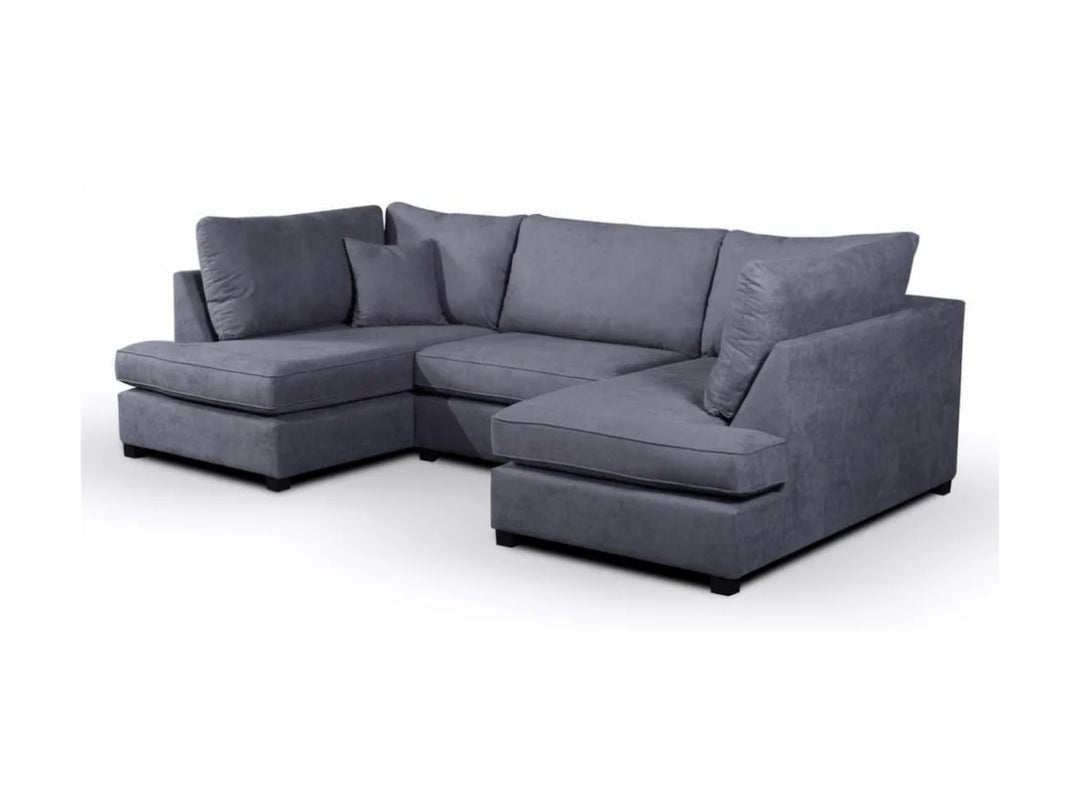 Carnaby Small U Shape Sofa with Footstool Grey