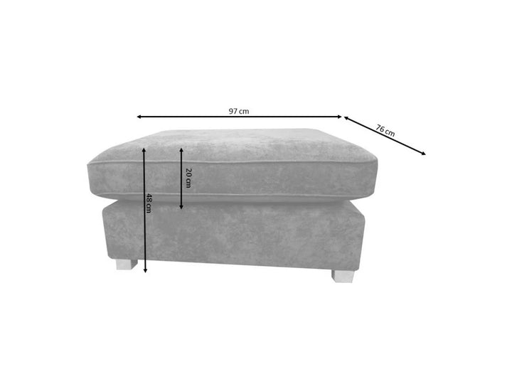 Carnaby Small U Shape Sofa with Footstool Grey