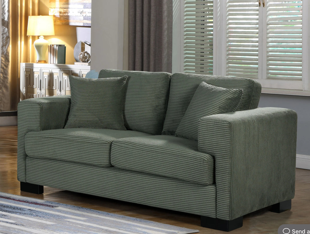 Corduroy Green 2 Seater Sofa