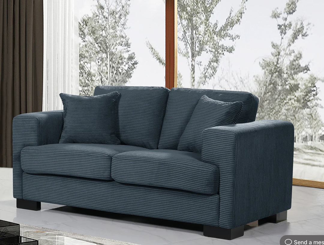 Corduroy Blue 2 Seater Sofa