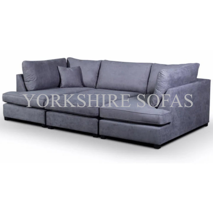 Carnaby Small U Shape Sofa with Footstool Grey